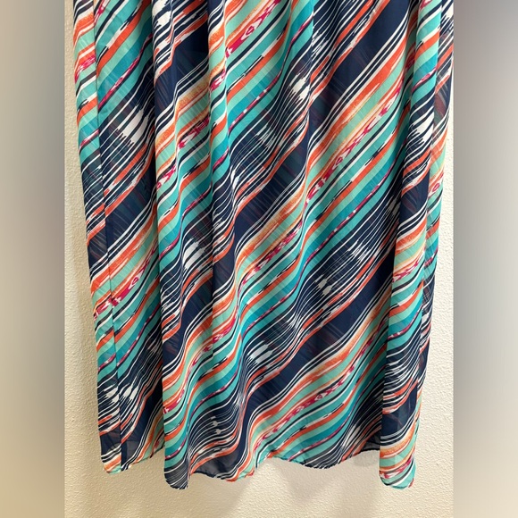 Maurices Striped Maxi Skirt Slits Lined Lightweight Multi Color Medium - Picture 8 of 9